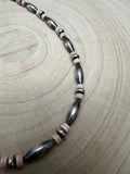 Torpedo choker Sterling Silver Pearls and pink conch