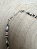 Torpedo choker Sterling Silver Pearls and pink conch
