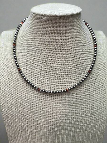 4mm Sterling Pearl choker with spiny oyster
