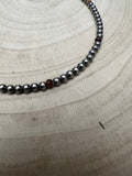 4mm Purple spiny and Sterling Pearl choker - 14 inch