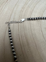 4mm Purple spiny and Sterling Pearl choker - 14 inch