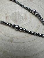 Lariat graduated sterling silver pearl necklace - 18 inch with 4 inch drop