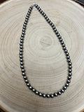 6mm Sterling Pearl Necklace - 22 inch