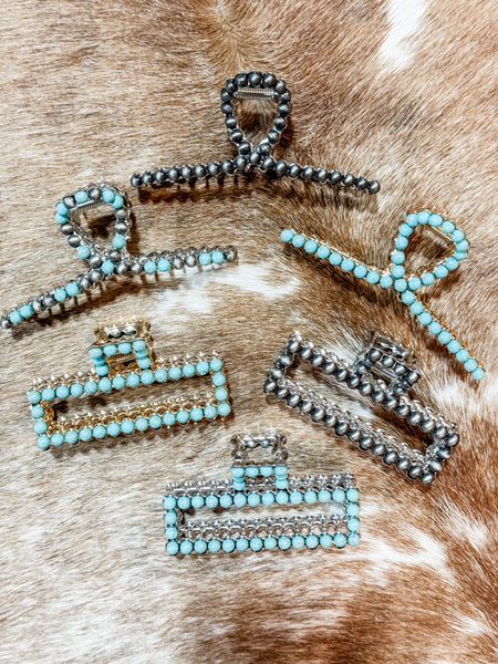 Navajo Pearl Hair Clips
