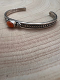 Sterling Silver & Spiny Oyster Bracelet by Jerome Delgarito