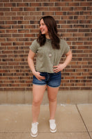 Rain Mid Rise Cuffed Shorts-CURVY