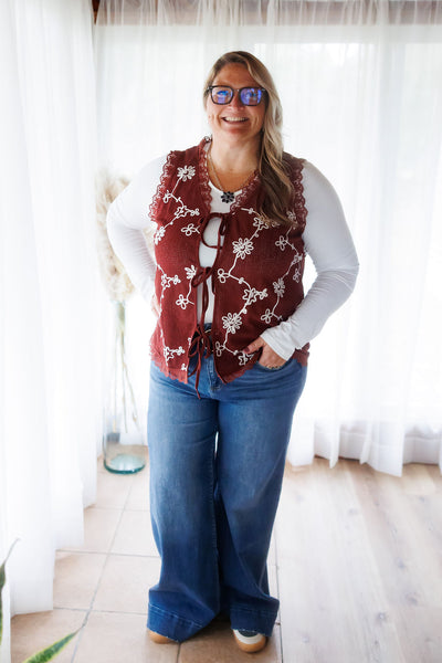 Wine & Wildflowers Vest-CURVY