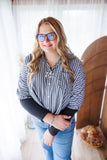 Surrounded Button Down Striped Oversized Top