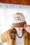 Vintage Cowboy Embroidery Two Tone Baseball Cap