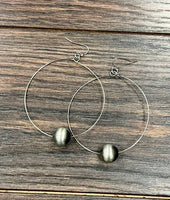 Handmade Navajo Bead Hoop Earrings