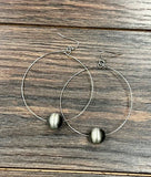 Handmade Navajo Bead Hoop Earrings