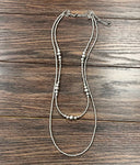 Double 1 Strand Cluster Handmade Silver Navajo Necklace