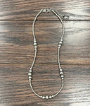 5 Cluster Handmade Silver Navajo Bead Necklace