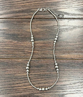 5 Cluster Handmade Silver Navajo Bead Necklace