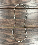 5 Cluster Handmade Silver Navajo Bead Necklace