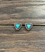 Triangular Turquoise Stud Earrings
