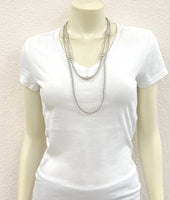 Double 1 Strand Cluster Handmade Silver Navajo Necklace