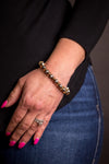 Navajo Pearl & Gold Disc Bracelet