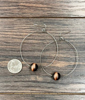 Handmade Copper Navajo Bead Hoop Earrings