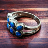 Blue Opalite Multi-stone Ring on Sterling Silver