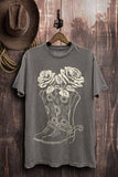 Smoldered Boots & Roses Tee