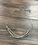 Handmade Silver Navajo Bead & Chain Necklace