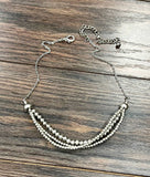 Handmade Silver Navajo Bead & Chain Necklace