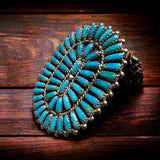 Commanding Turquoise & Sterling Cluster Ring by Philena Byjoe - Size 8