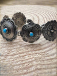 Concho Link Bracelet with Sleeping Beauty Turquoise by Victor Coriz