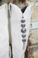 Concho Link Bracelet with Sleeping Beauty Turquoise by Victor Coriz