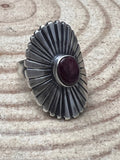 Concho Ring with Purple Spiny Oyster by Raymond Coriz - Size 7+ adjustable