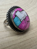 Cotton Candy Adjustable Ring by Navajo Artist Scott Skeets