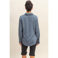 Takin' The Slow Ride Satin Button Up Top