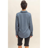 Takin' The Slow Ride Satin Button Up Top