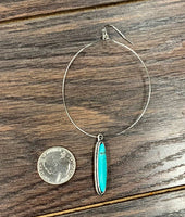 Skinny Turquoise Hoop Earrings