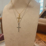 Large Gold Beaded Cross Necklace