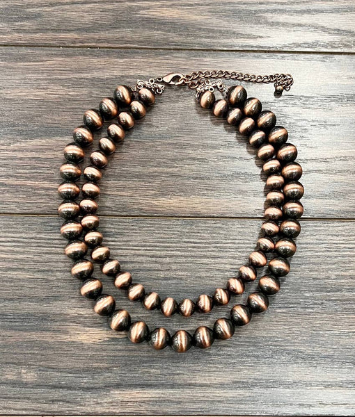 Handmade Copper Navajo Bead Necklace