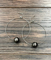 Handmade Polish Navajo Bead Hoop Earrings