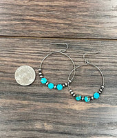 Handmade Hexa Gemstone Hoop Earrings