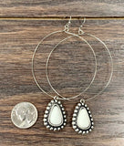 White Turquoise Hoop Earrings
