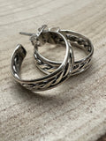 Elaine Tahe Sterling Silver Hoop Earrings