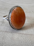 Ernest Hawthorne Spiny Oyster & Sterling Silver Ring - Size 7.5