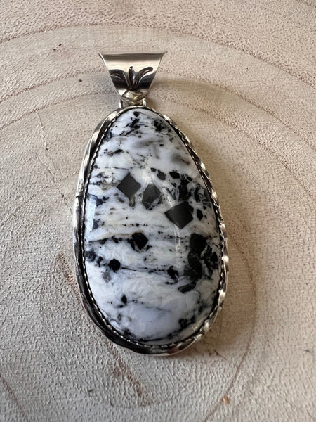 Ernest Hawthorne White Buffalo & Sterling Silver Pendant