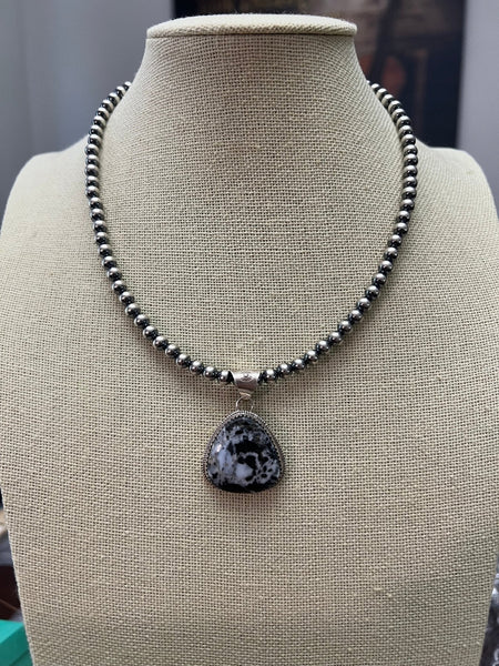 Ernest Hawthorne White Buffalo & Sterling Silver Pendant