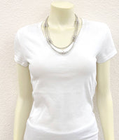 5 Cluster Double Chain Handmade Silver Navajo Necklace
