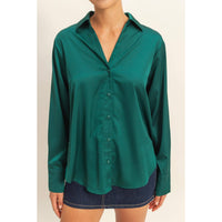 Takin' The Slow Ride Satin Button Up Top