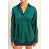 Takin' The Slow Ride Satin Button Up Top