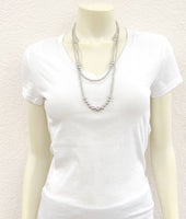 Double Chain Graduated Middle Handmade Silver Navajo Necklace