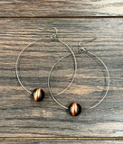 Handmade Copper Navajo Bead Hoop Earrings
