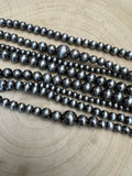 Western 4-Strand Burnished Faux Sterling Pearl Necklace — Long Layered Set (22"-35")